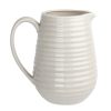 Homebase Ornaments & Vases | Crackle Effect Ribbed Jug - White