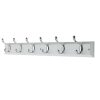 Homebase Hallway Furniture | 6 Coat Polished Chrome Hooks On White Stepped Board