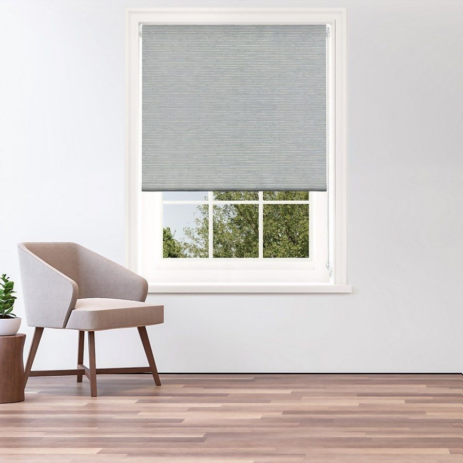 Homebase Storage & Home Deals | Textured Stripe Grey Blackout Roller Blind - 90Cm