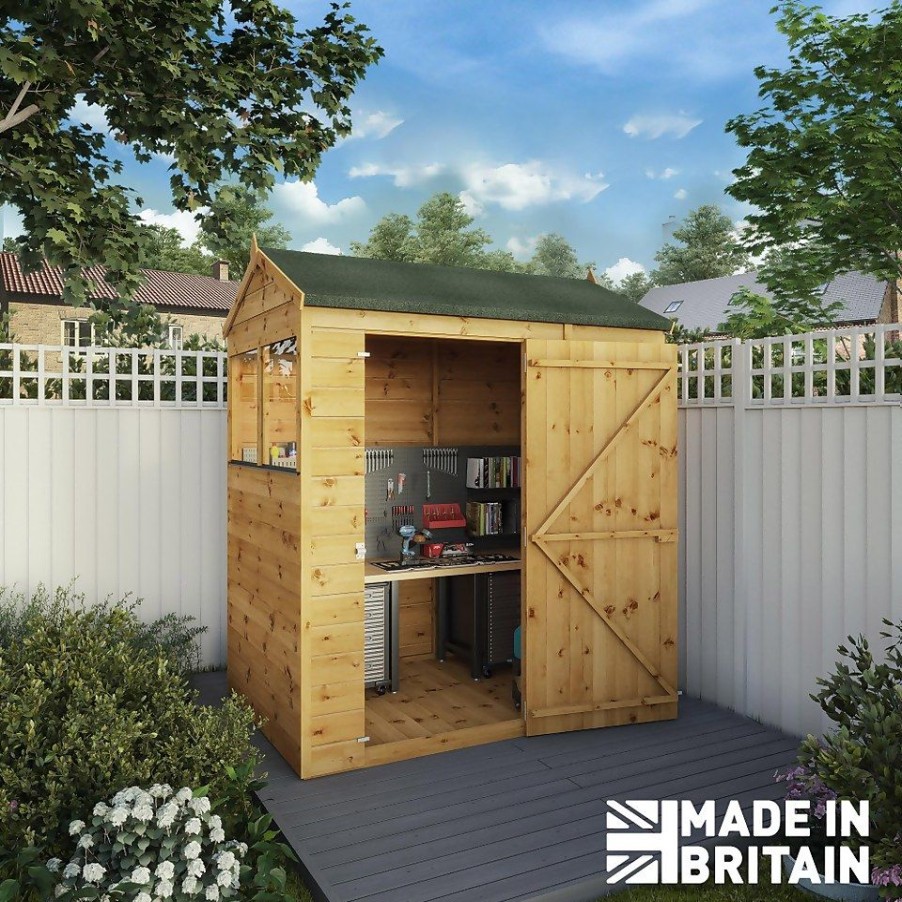 Homebase Garden Sheds | Mercia 6Ft X 4Ft Premium Shiplap Reverse Apex Shed - Including Installation