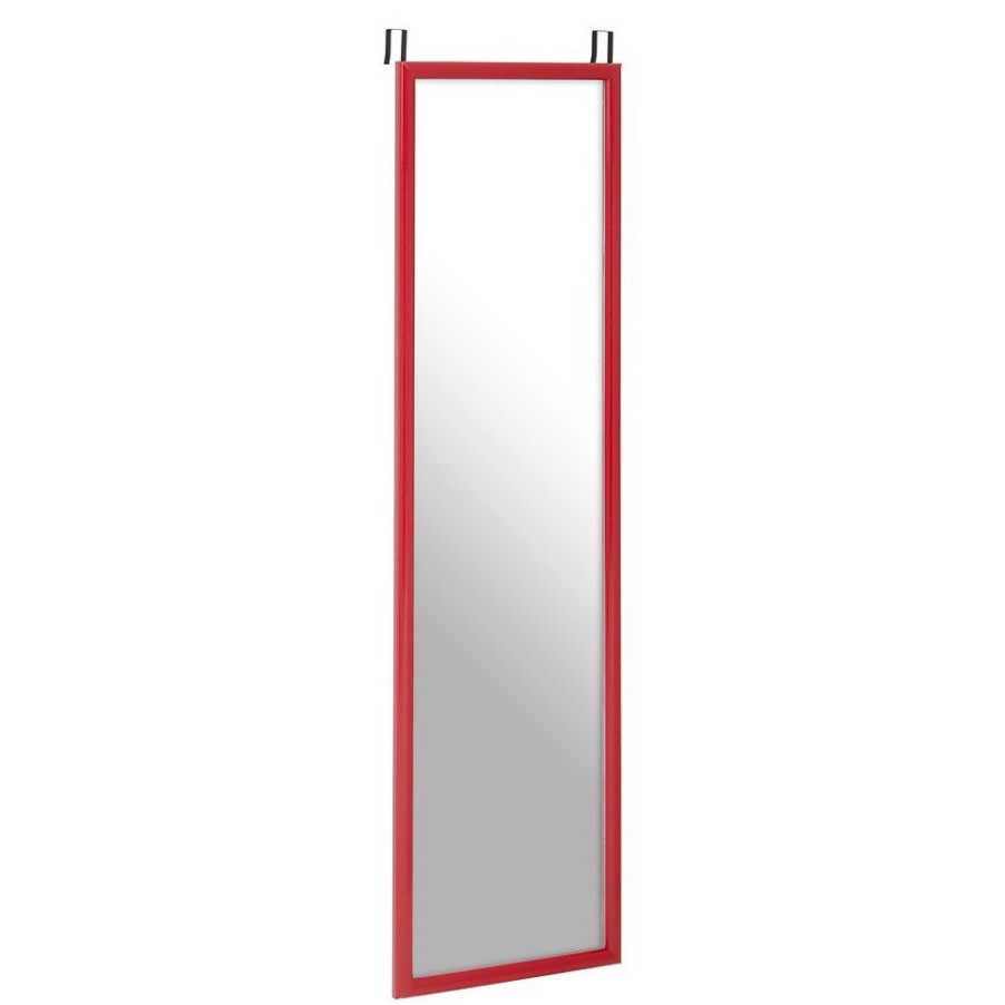 Homebase Mirrors | Over Door Hanging Mirror - Red - 33.5X124Cm