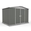 Homebase Garden Sheds | Absco 10 X 7Ft Regent Metal Apex Shed - Grey