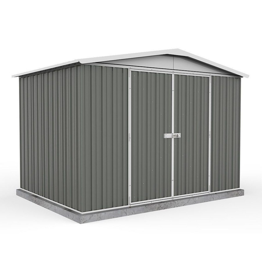 Homebase Garden Sheds | Absco 10 X 7Ft Regent Metal Apex Shed - Grey