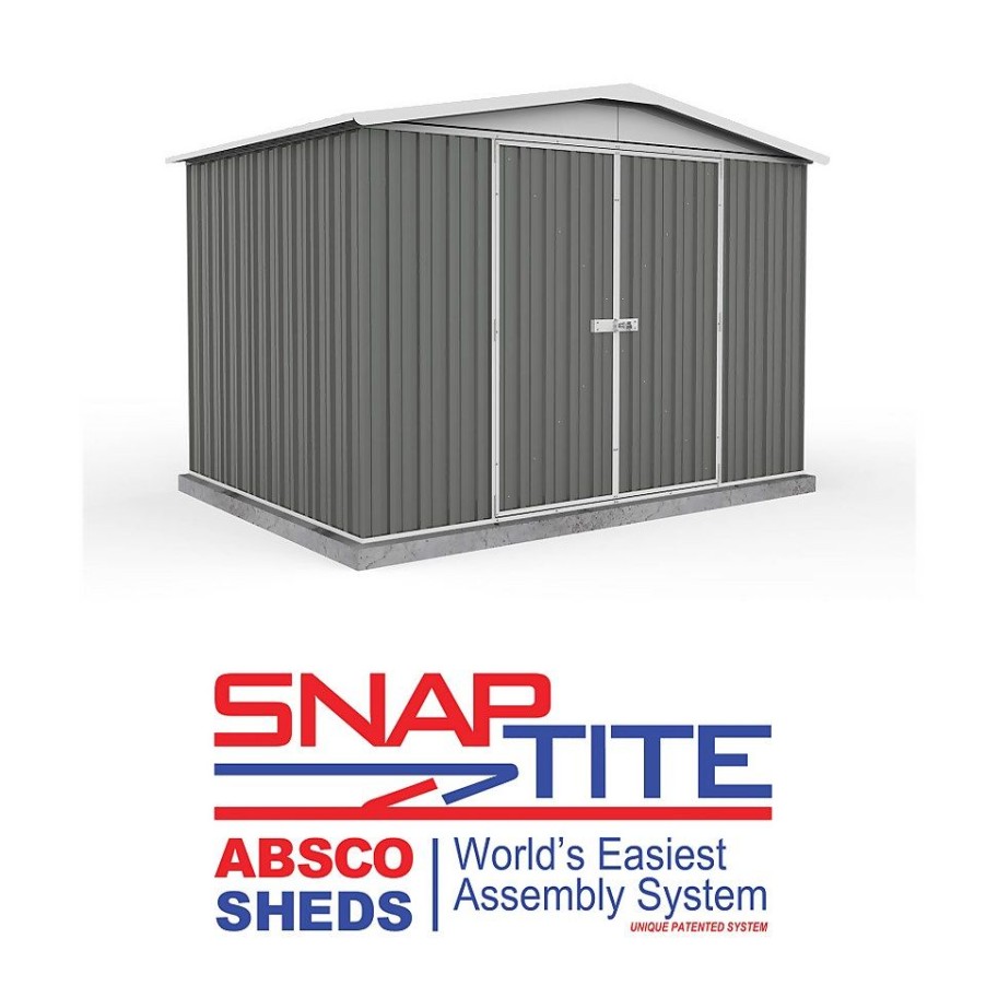 Homebase Garden Sheds | Absco 10 X 7Ft Regent Metal Apex Shed - Grey