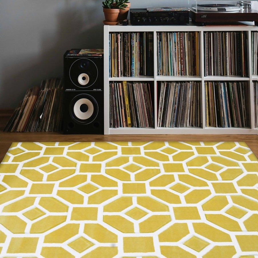 Homebase Rugs | Daytona Gorton Rug - Ochre - 120X170Cm