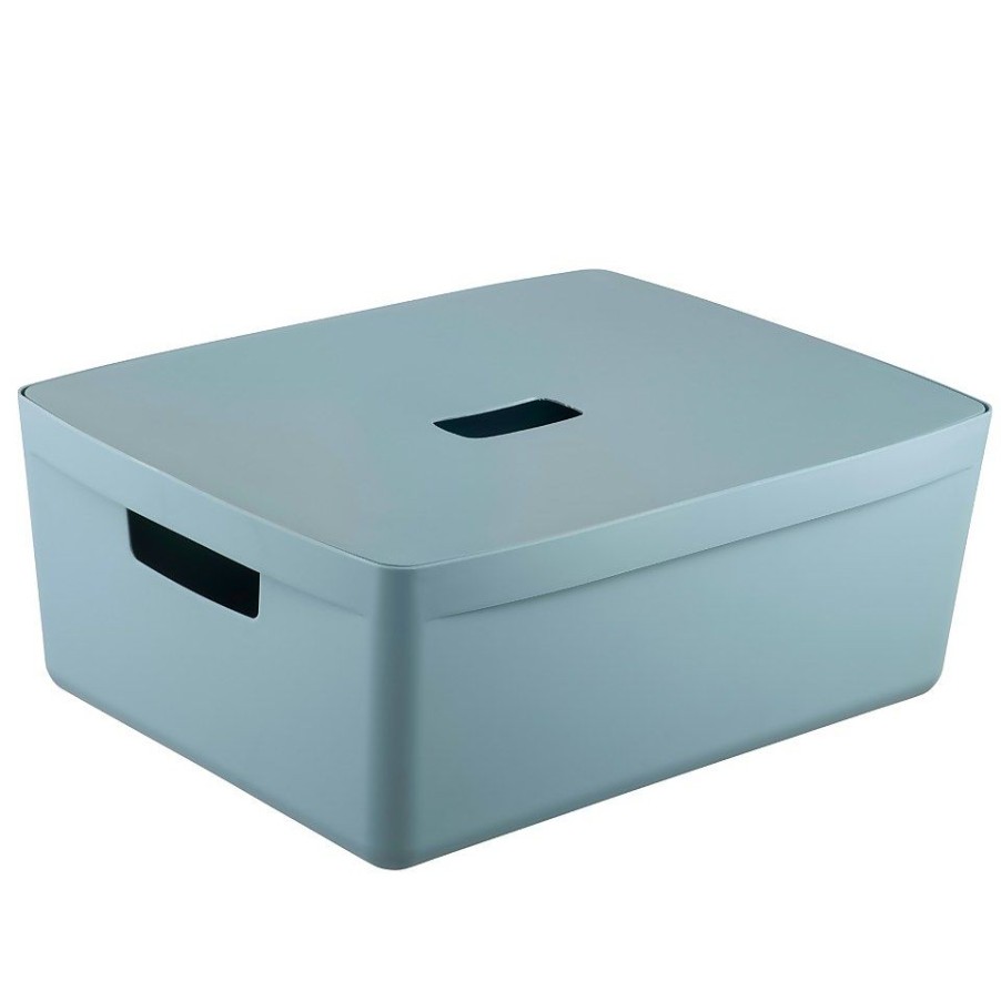 Homebase Storage Containers | Inabox Home Storage Box & Lid - 19L - Cottage Blue