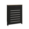 Homebase Hallway Furniture | Barnford Small Radiator Cover With Drawer In Black & Oak Effect