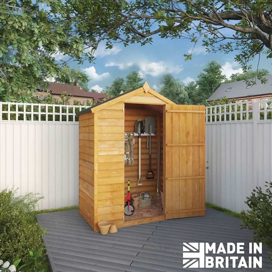 Homebase Garden Sheds | Mercia 5X3Ft Overlap Apex Windowless Wooden Shed