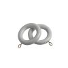 Homebase Curtain Poles & Tracks | Pack Of 6 Grey Wood Curtain Rings (Dia 28Mm)