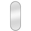 Homebase Mirrors | Black Aluminium Lozenge Mirror - 35X95Cm