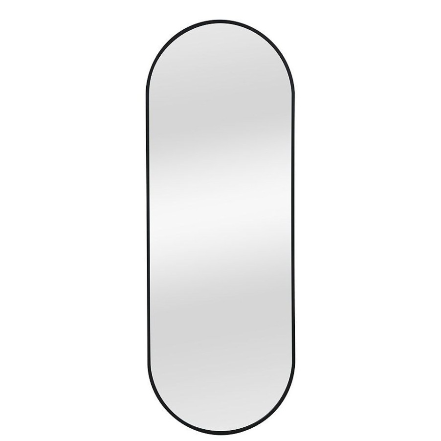 Homebase Mirrors | Black Aluminium Lozenge Mirror - 35X95Cm