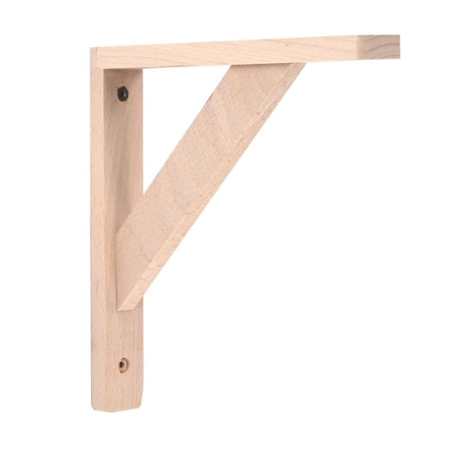 Homebase Shelving Brackets | Timber Effect Bracket - Beech - 20X20Cm