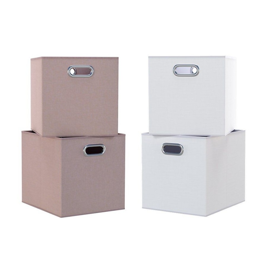 Homebase Cube Storage | Clever Cube Inserts - Set Of 4 - White & Blush