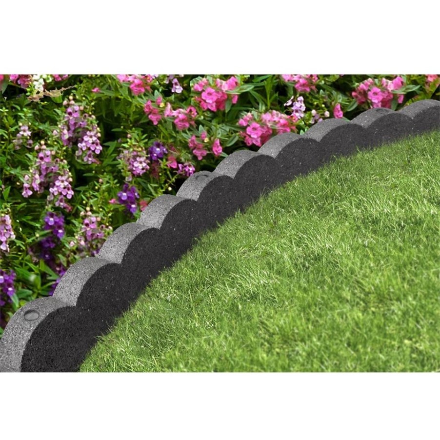 Homebase Lawn & Garden Edging | Scalloped Rubber Border Edging - Grey