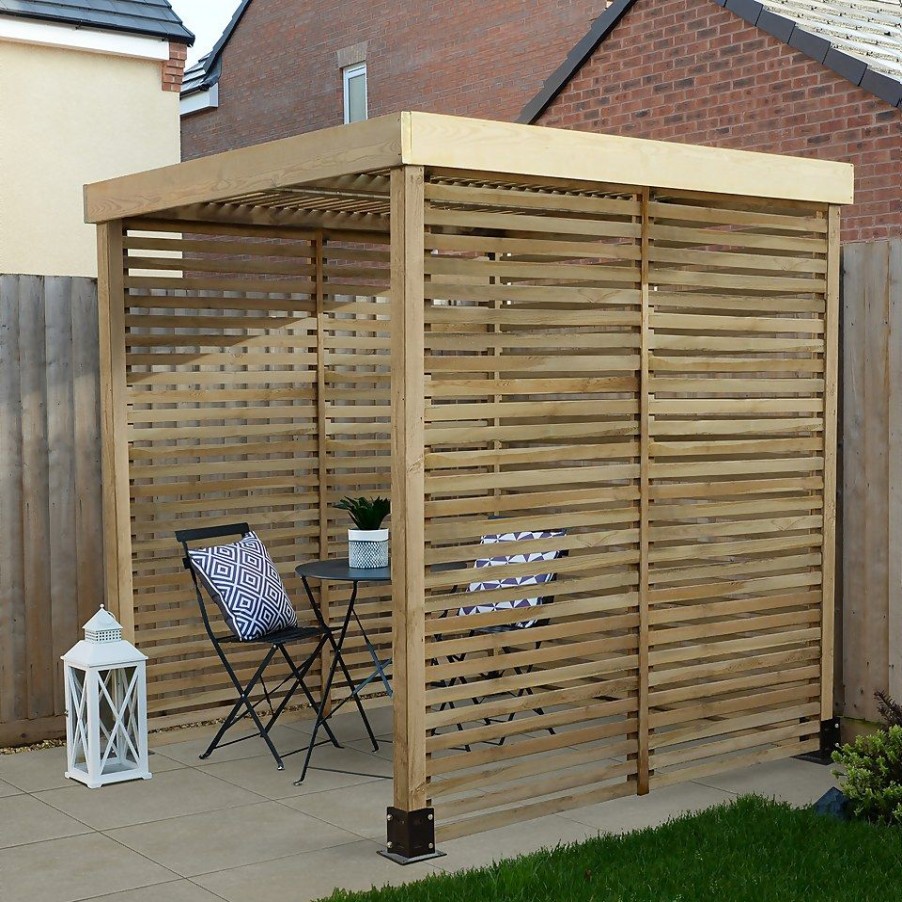 Homebase Gazebos & Marquees | Forest Garden Modular Pergola With 3 Side Panel Packs