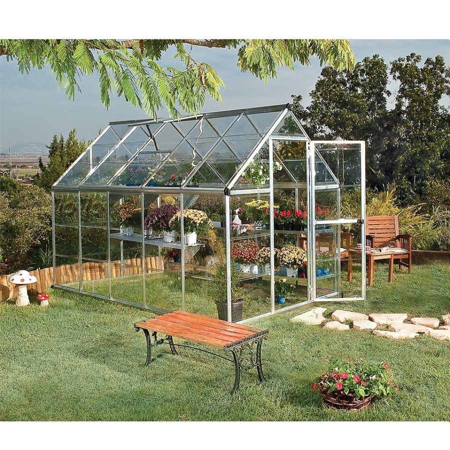 Homebase Greenhouses | Palram 6 X 10Ft Canopia Harmony Greenhouse - Silver