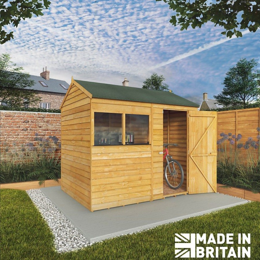 Homebase Garden Sheds | Mercia 8 X 6Ft Overlap Reverse Apex Shed - Installation Included