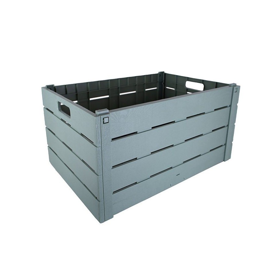 Homebase Storage Containers | Strata Folding Crate - Storm Grey