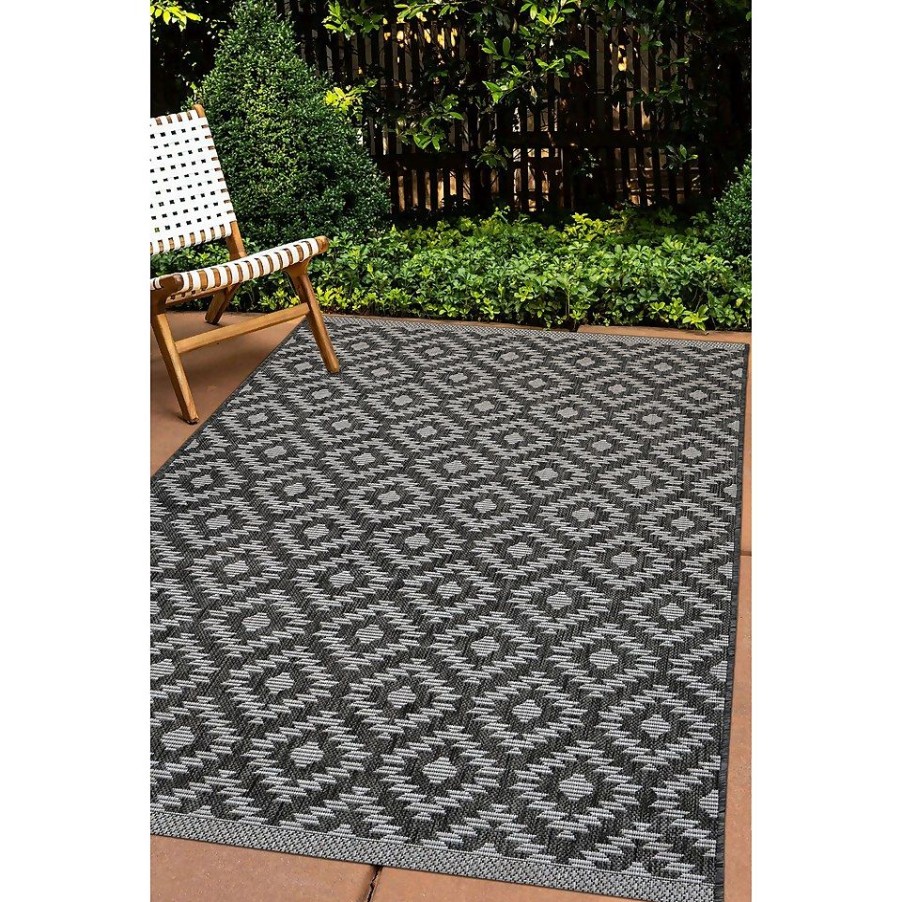 Homebase Rugs | Indoor Outdoor Geo Rug - Silver - 160X230Cm