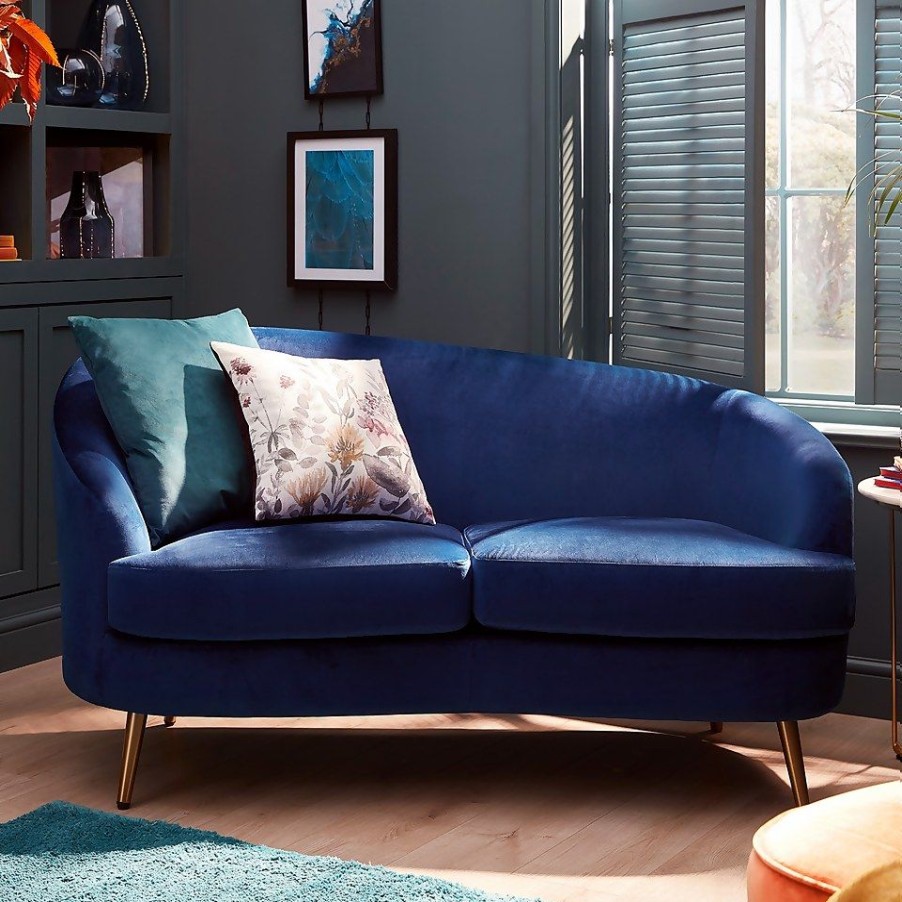 Homebase Sofas And Sofa Beds | Lucie Asymmetric 2 Seater Sofa - Midnight