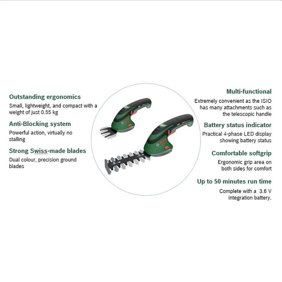 Homebase Hedge Trimmers | Bosch Isio Iii Cordless Shrub Shear