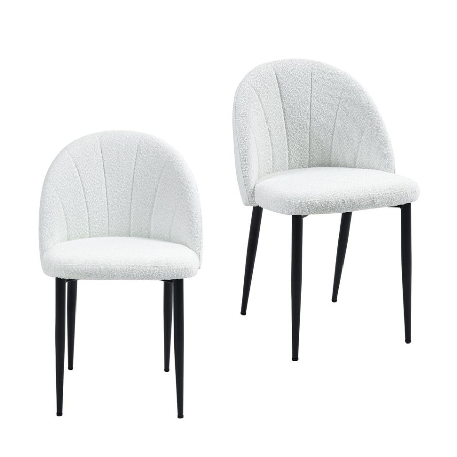 Homebase Dining Room Furniture | Illona Boucle Dining Chairs - Set Of 2