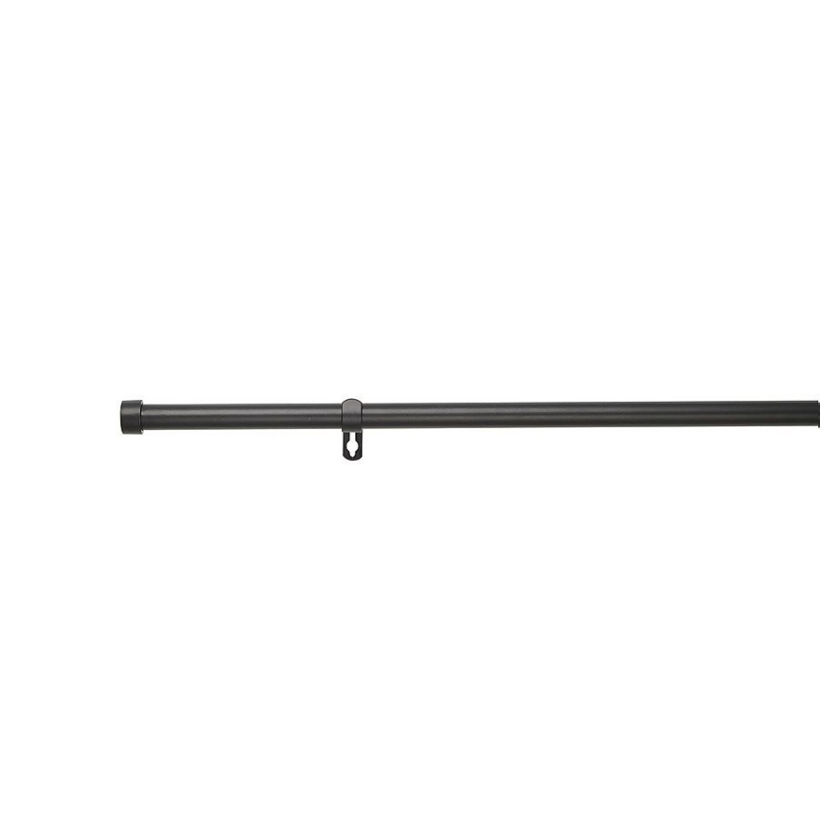 Homebase Curtain Poles & Tracks | Black Extendable Eyelet Curtain Pole With Stud Finial - 120-210Cm (Dia 16/19Mm)