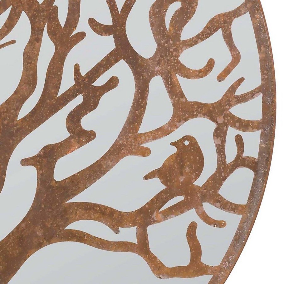 Homebase Mirrors | Mirroroutlet Bird Round Garden Mirror - 60Cm