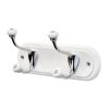 Homebase Hallway Furniture | 2 Hat And Coat Hooks- Ceramic Tips, Chrome On White