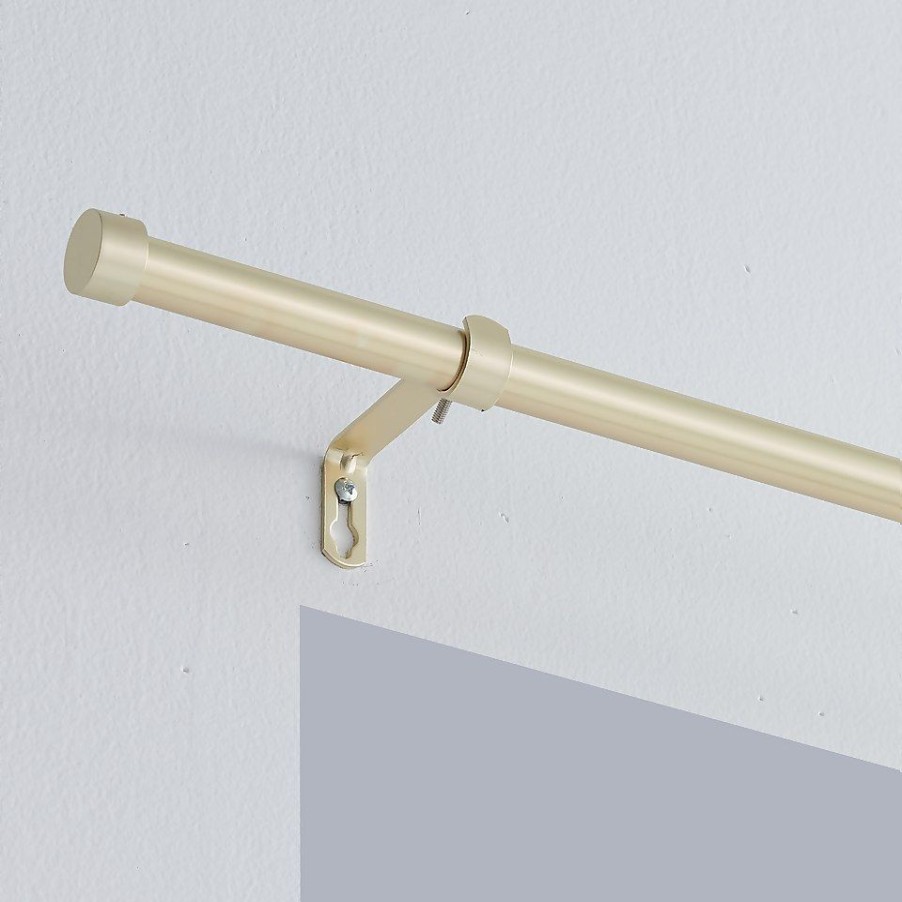 Homebase Curtain Poles & Tracks | Gold Extendable Eyelet Curtain Pole With Stud Finial - 170-300Cm (Dia 16/19Mm)