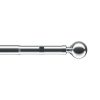 Homebase Curtain Poles & Tracks | Satin Steel Extendable Eyelet Curtain Pole With Ball Finial- 120-210Cm (Dia 22/25Mm)