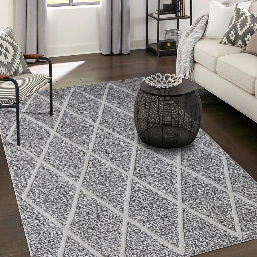 Homebase Storage & Home Deals | Wyatt Wool Berber Rug - Grey - 120X160Cm