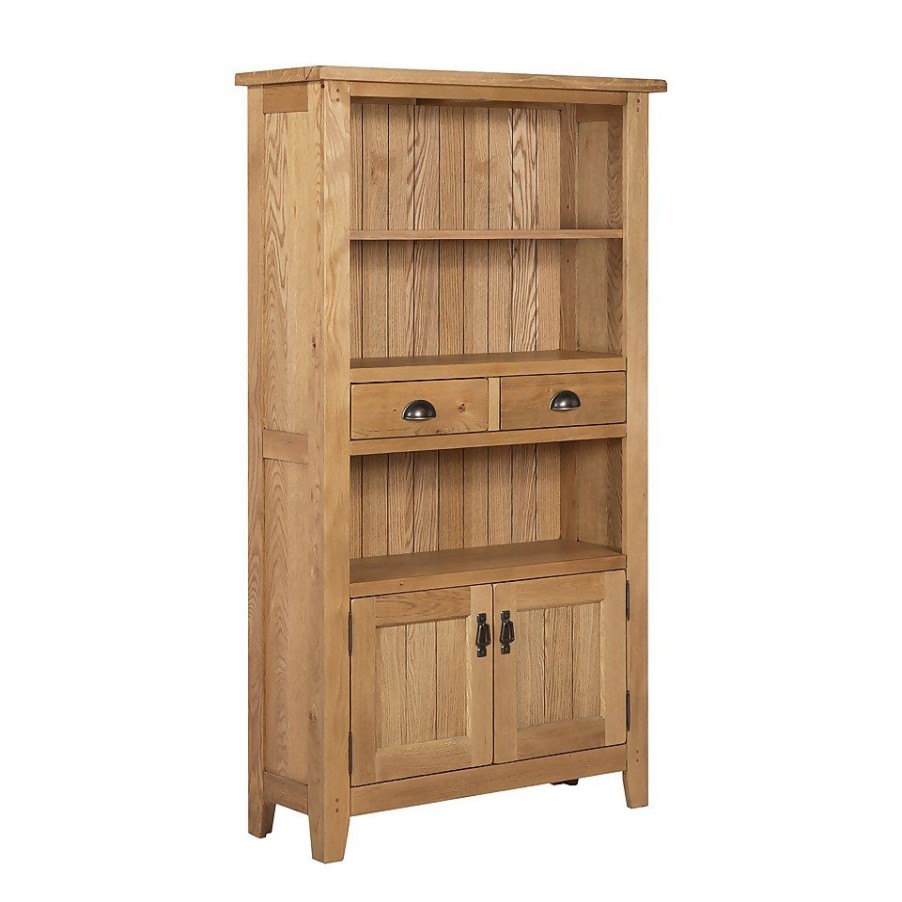 Homebase Office Furniture | Hocombe Display Bookcase - Oak