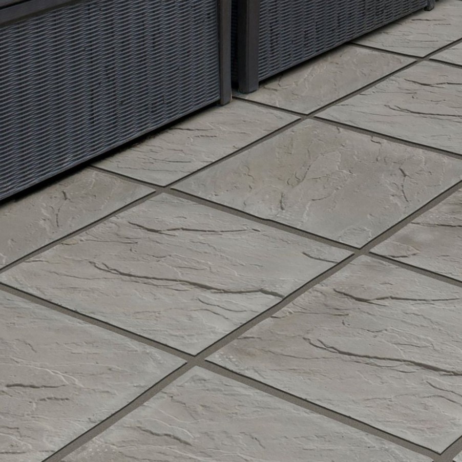 Homebase Paving Stones & Slabs | Stylish Stone Peak Paving Riven 400 X 400Mm Grey - 1 Slab