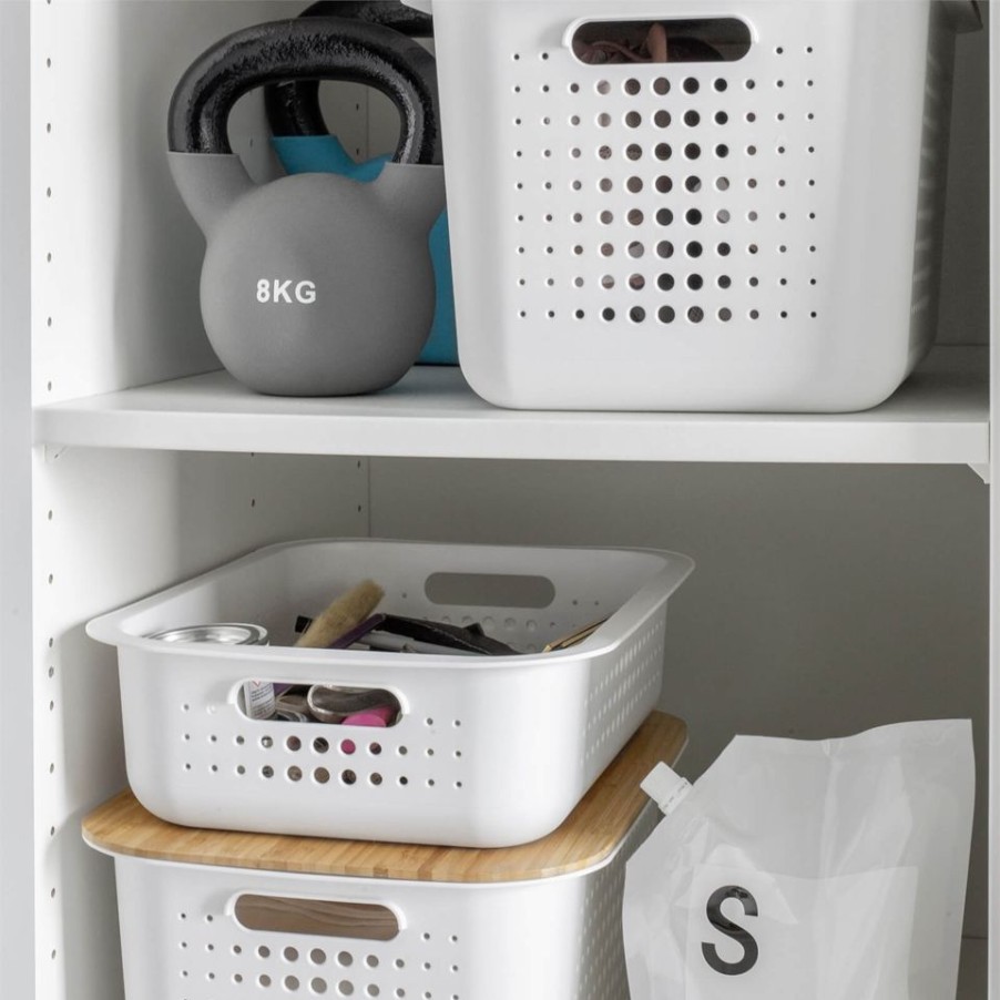 Homebase Clothes Storage | Smartstore 13L Wardrobe Basket - White