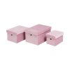 Homebase Storage Containers | Velvet Storage Boxes - Blush - Set Of 3