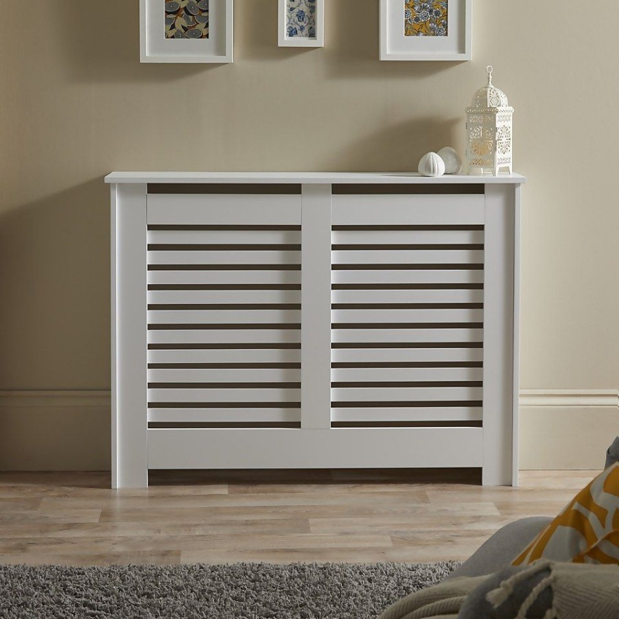 Homebase Hallway Furniture | Lloyd Pascal Radiator Cover With Contemporary Style In White - Medium