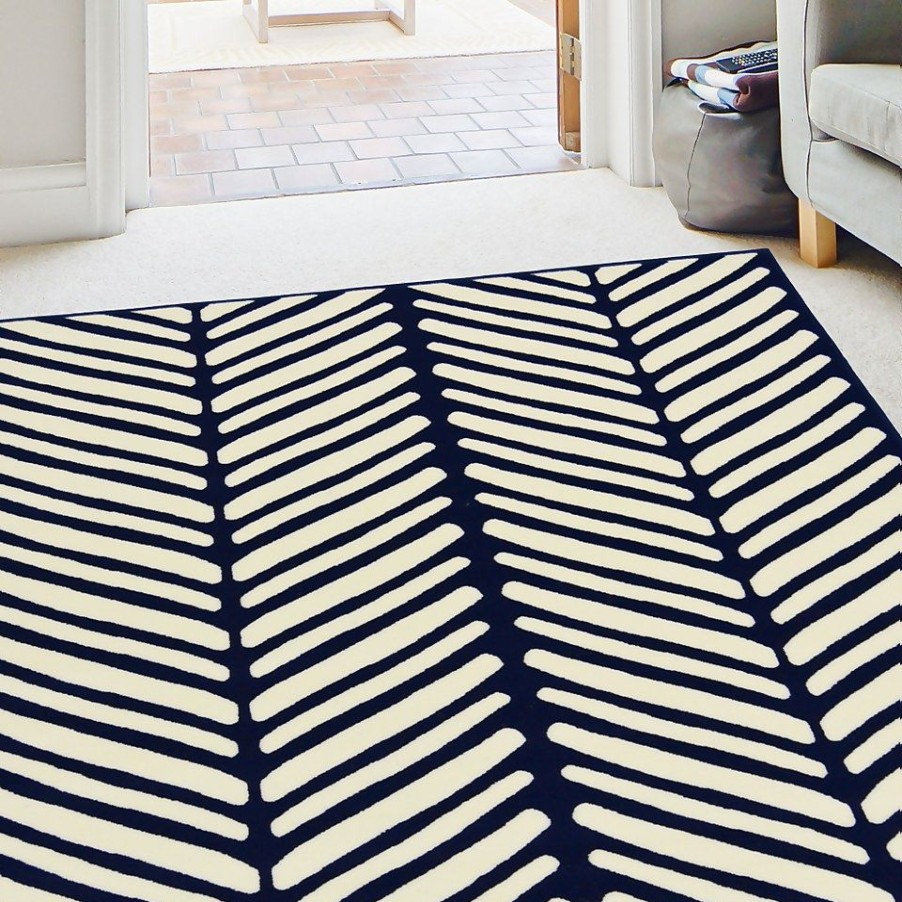 Homebase Rugs | Herringbone Rug - Navy - 160X230Cm