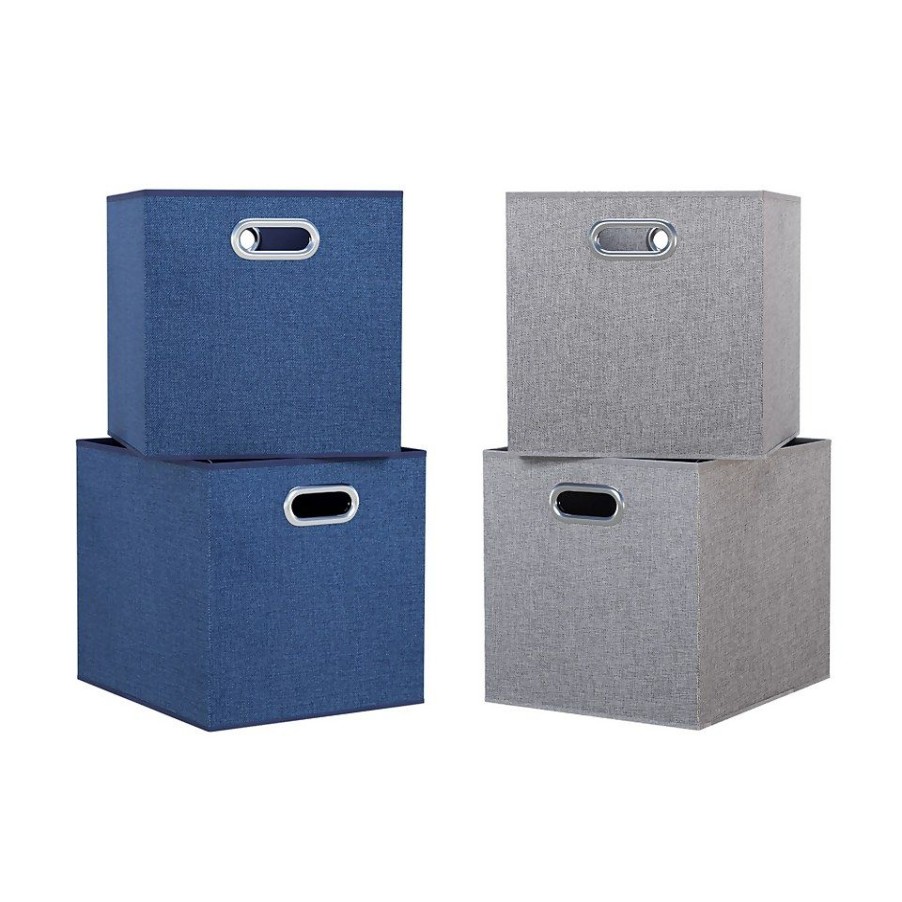 Homebase Cube Storage | Clever Cube Inserts - Set Of 4 - Silver & Steel Blue