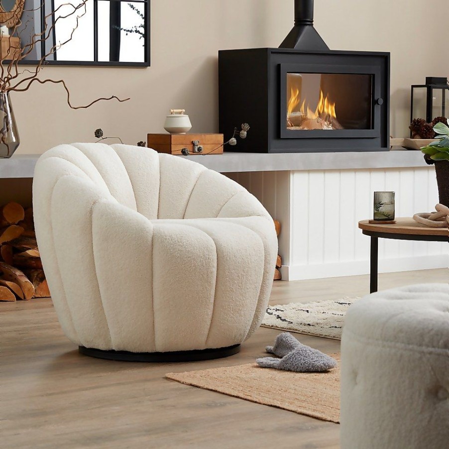 Homebase Chairs | Brody Boucle Tub Armchair - Cream