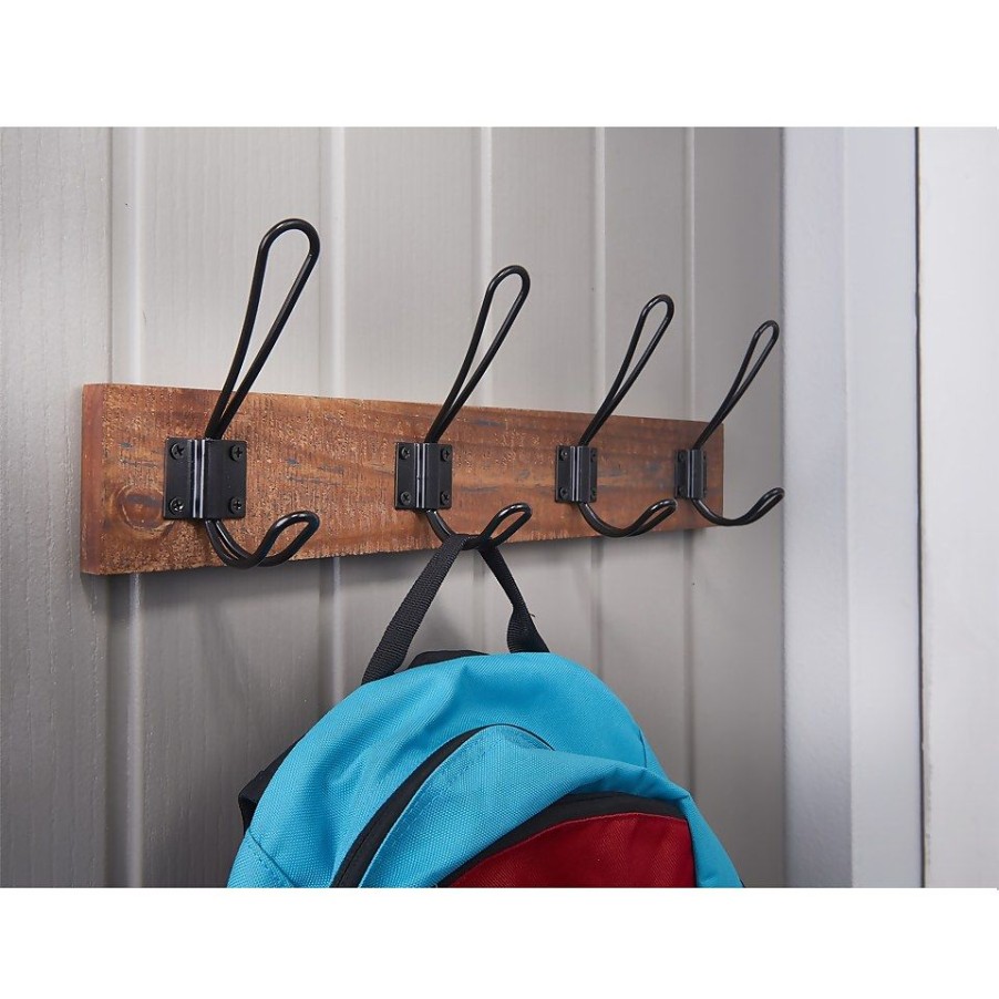 Homebase Hallway Furniture | 4 Black Wire Hook On Antique Board