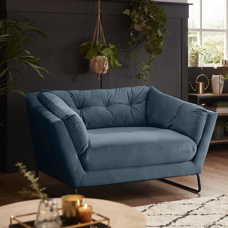 Homebase Chairs | The Snuggler Button Chair - Aegean Blue