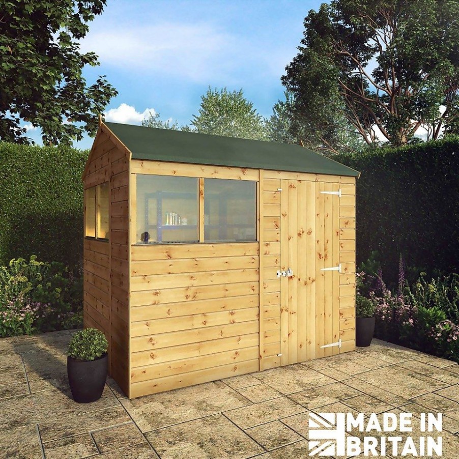 Homebase Garden Sheds | Mercia 8Ft X 6Ft Premium Shiplap Reverse Apex Shed