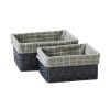 Homebase Storage Containers | Set Of 2 Grey Willow Lined Baskets