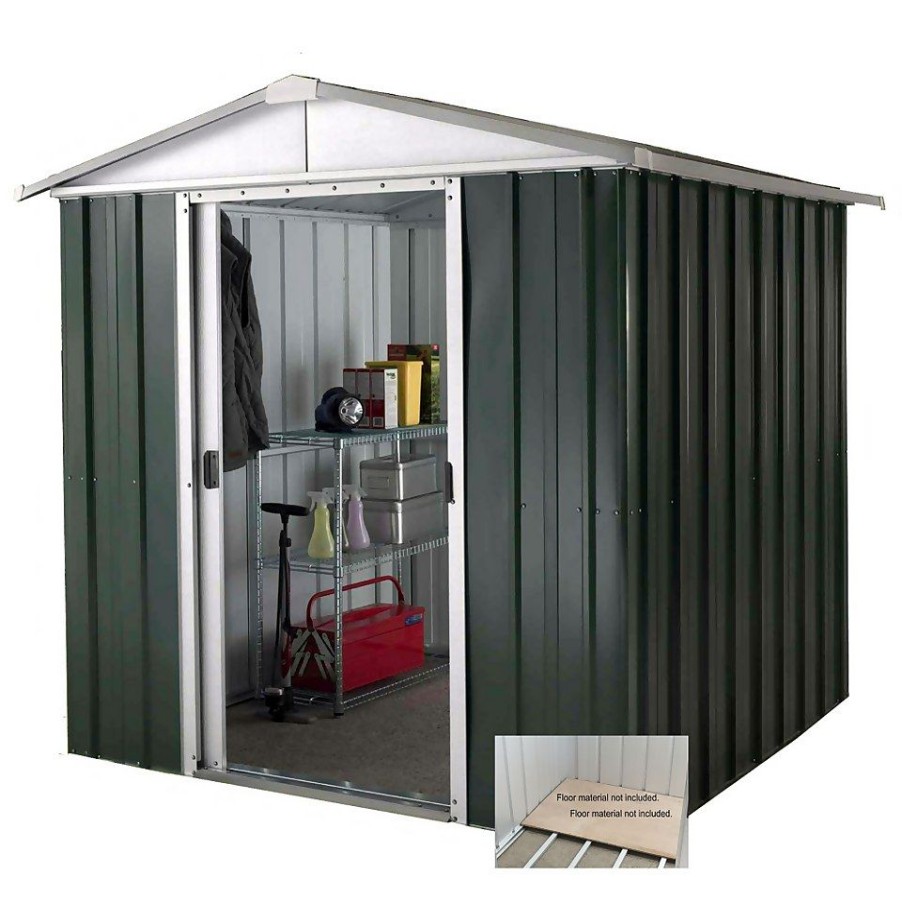 Homebase Metal Sheds | Yardmaster 6X5Ft Hercules Deluxe Apex Metal Shed With Floor Frame