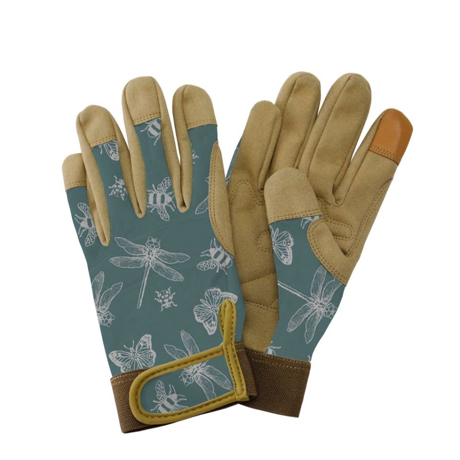 Homebase Garden Hand Tools | Kent & Stowe Premium Comfort Gardening Gloves Flutterbugs Small Teal