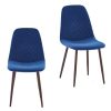 Homebase Dining Room Furniture | Perth Velvet Diamond Back Dining Chair - Set Of 2 - Navy