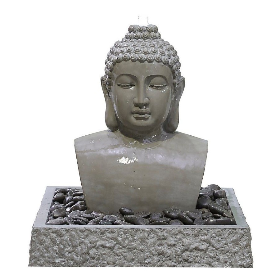 Homebase Water Features | Stylish Fountain Lotus Buddha Water Feature With Leds