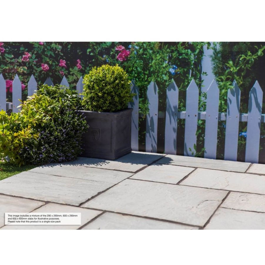 Homebase Paving Stones & Slabs | Stylish Stone Natural Sandstone 600 X 290Mm Lakefell Full Pack Of 84 Slabs