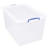 Homebase Storage Containers | Really Useful Nestable Plastic Storage Box - 83L - Clear (Pack Of 3)